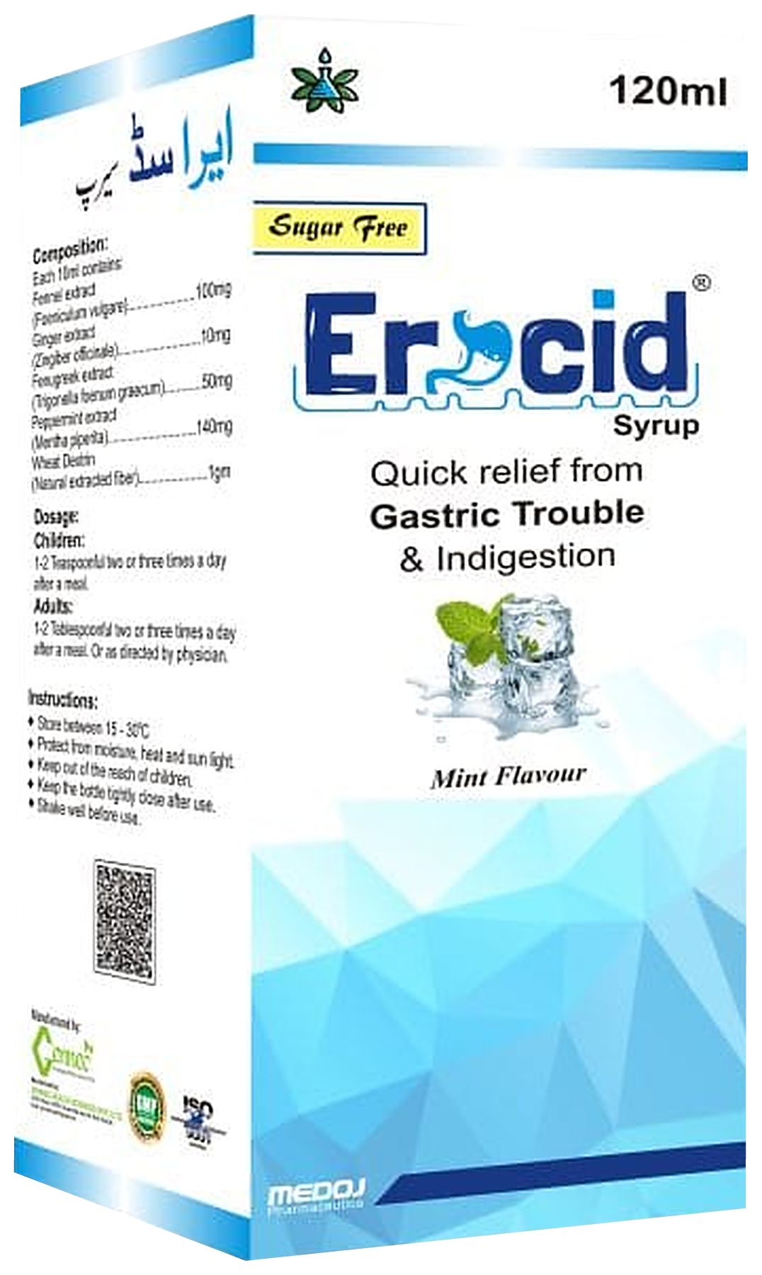 Eracid Syrup packaging